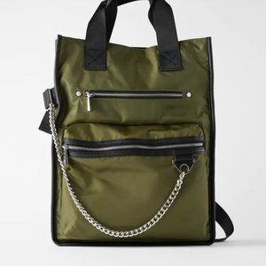 Zara Olive Green Convertible Backpack